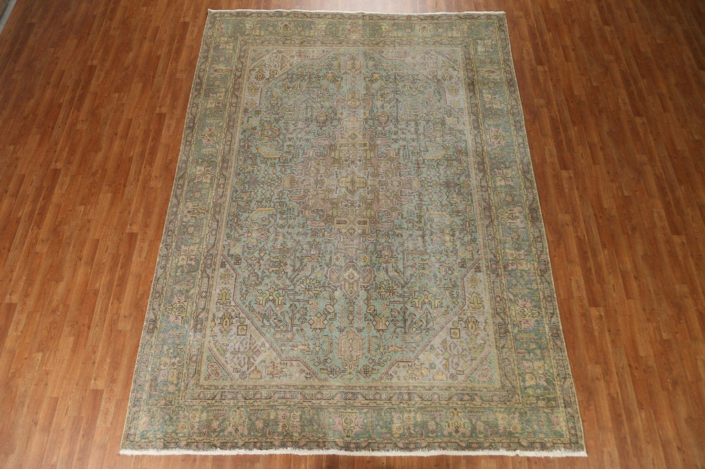 Distressed Over-Dyed Tabriz Persian Area Rug 8x11