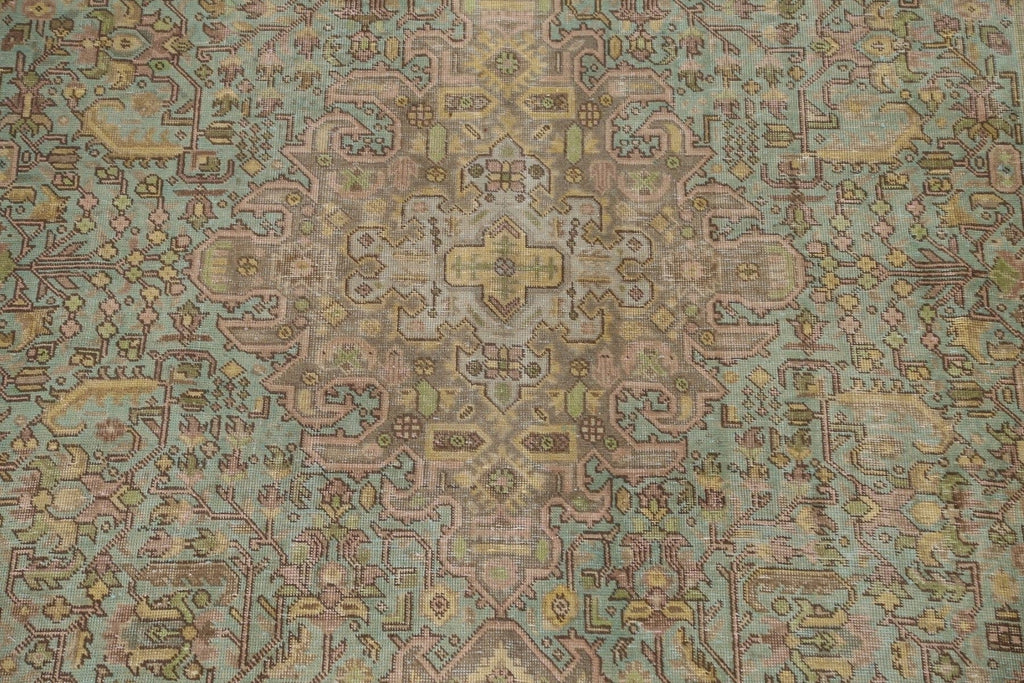 Distressed Over-Dyed Tabriz Persian Area Rug 8x11