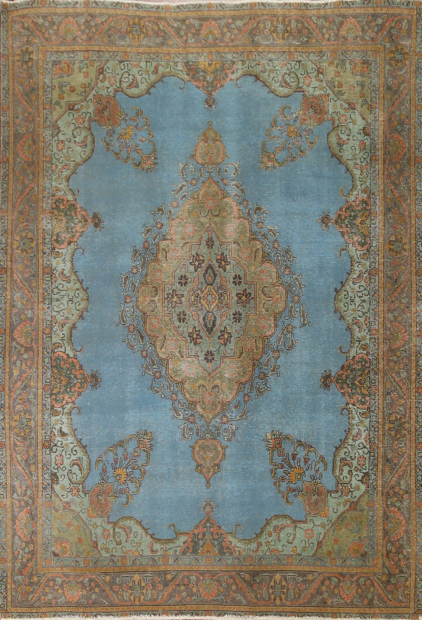 Light Blue Tabriz Persian Area Rug 9x12