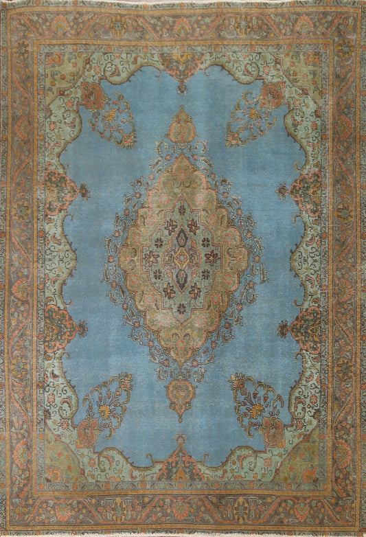 Light Blue Tabriz Persian Area Rug 9x12