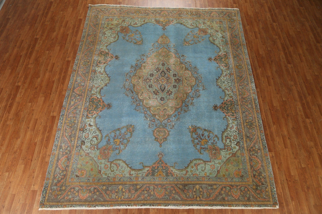 Light Blue Tabriz Persian Area Rug 9x12