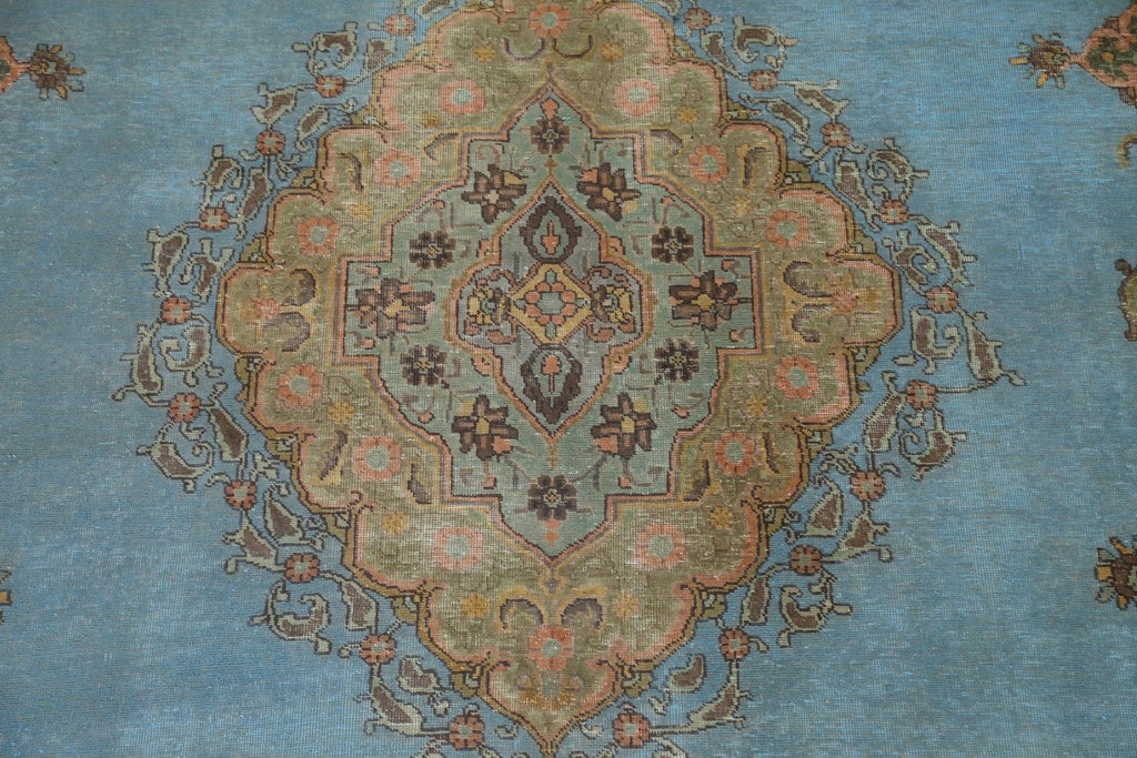 Light Blue Tabriz Persian Area Rug 9x12