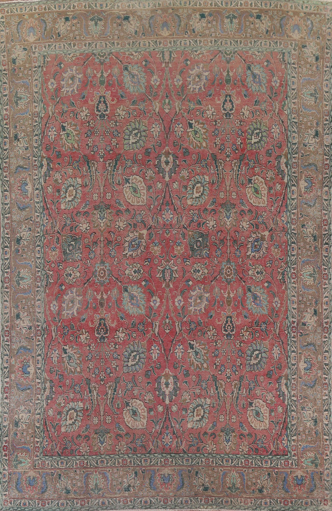 All-Over Floral Tabriz Persian Area Rug 9x13