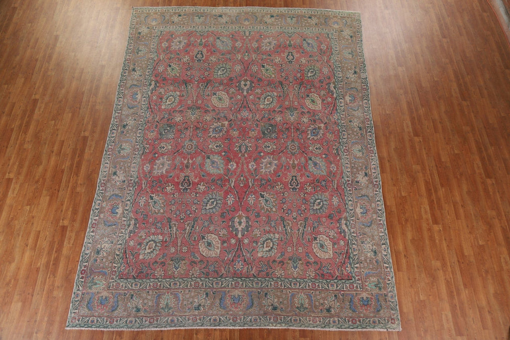 All-Over Floral Tabriz Persian Area Rug 9x13