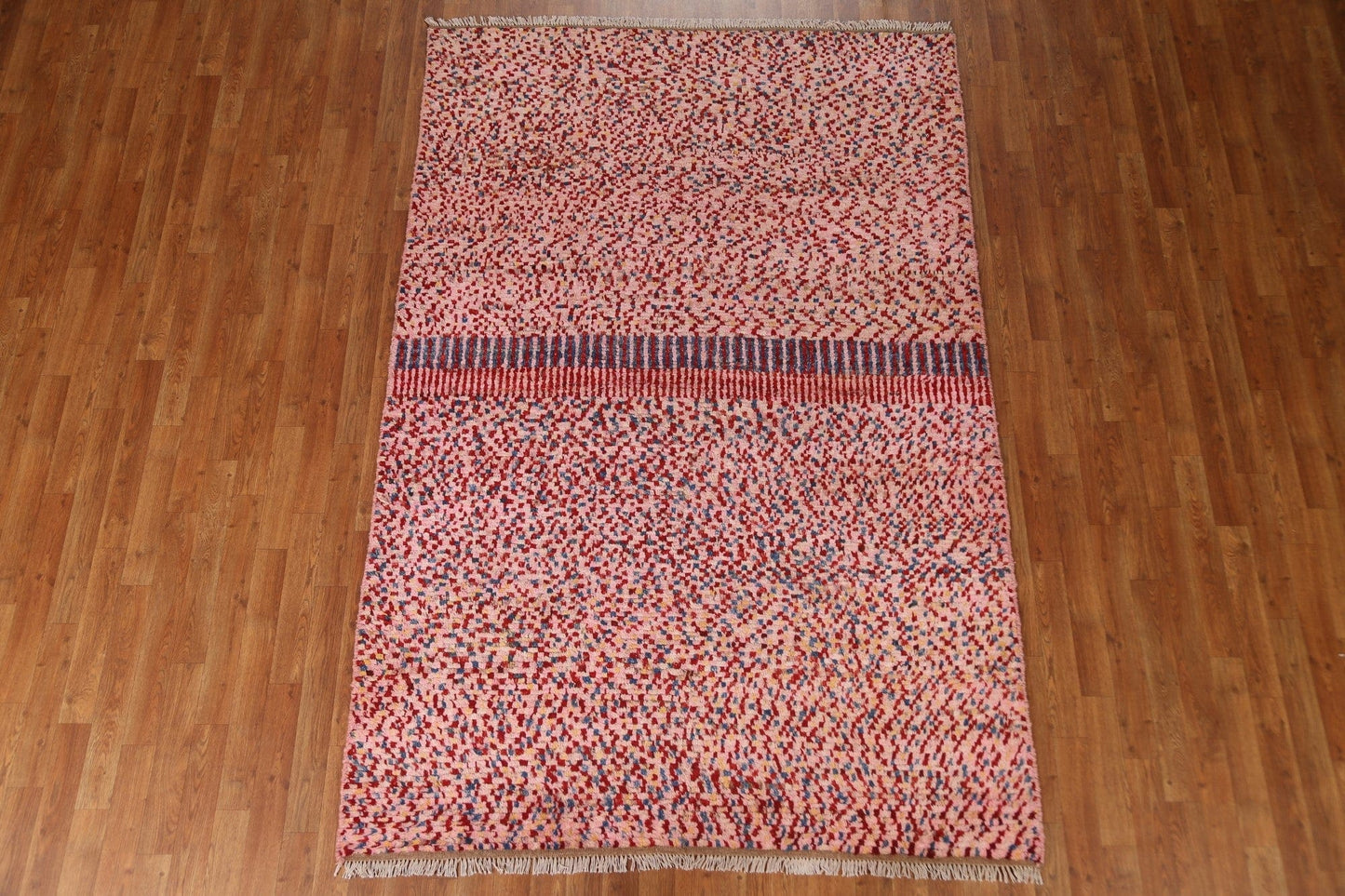 Hand-Knotted Wool Moroccan Area Rug 5x8