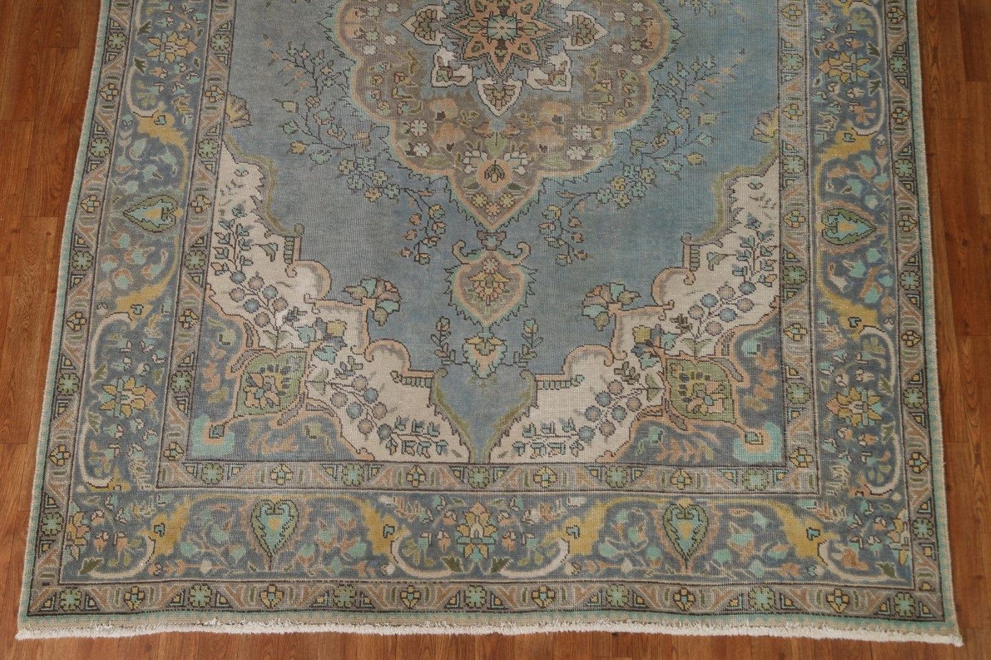 Distressed Over-Dyed Tabriz Persian Area Rug 7x9