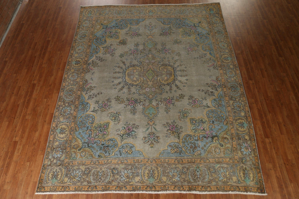 Distressed Over-Dyed Tabriz Persian Area Rug 10x12