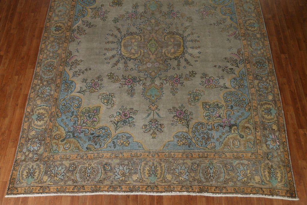 Distressed Over-Dyed Tabriz Persian Area Rug 10x12