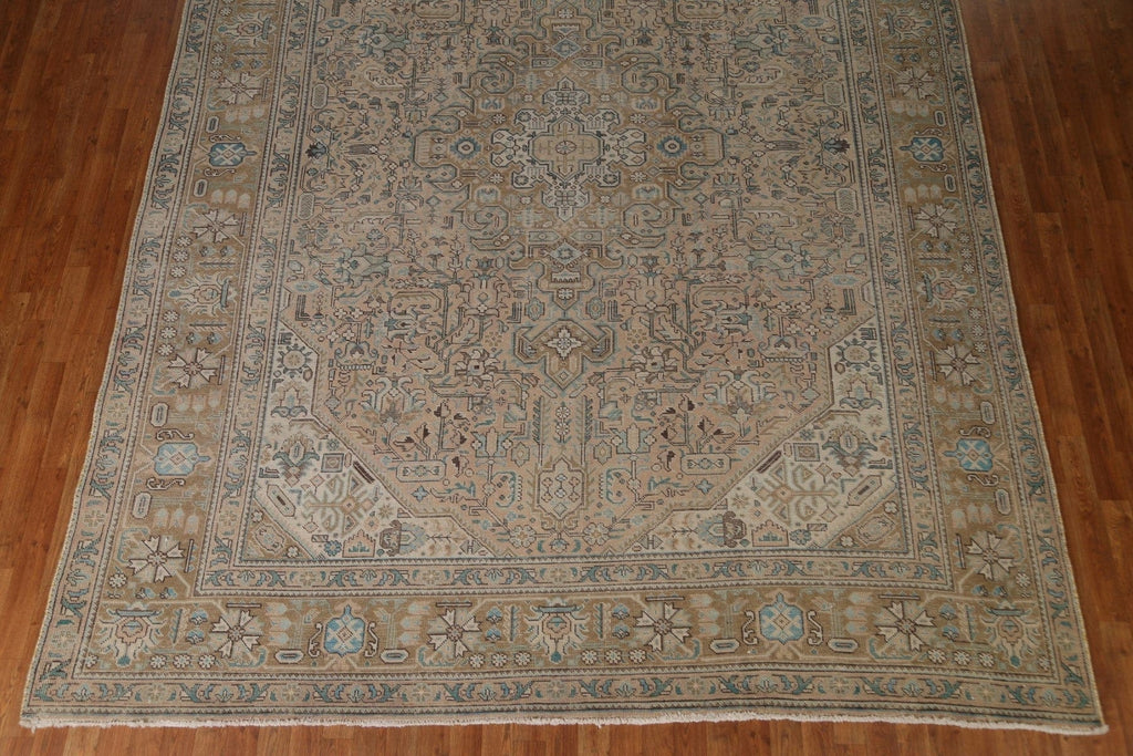 Distressed Geometric Tabriz Persian Area Rug 9x13