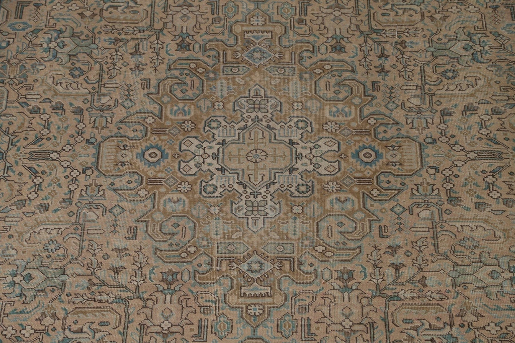 Distressed Geometric Tabriz Persian Area Rug 9x13