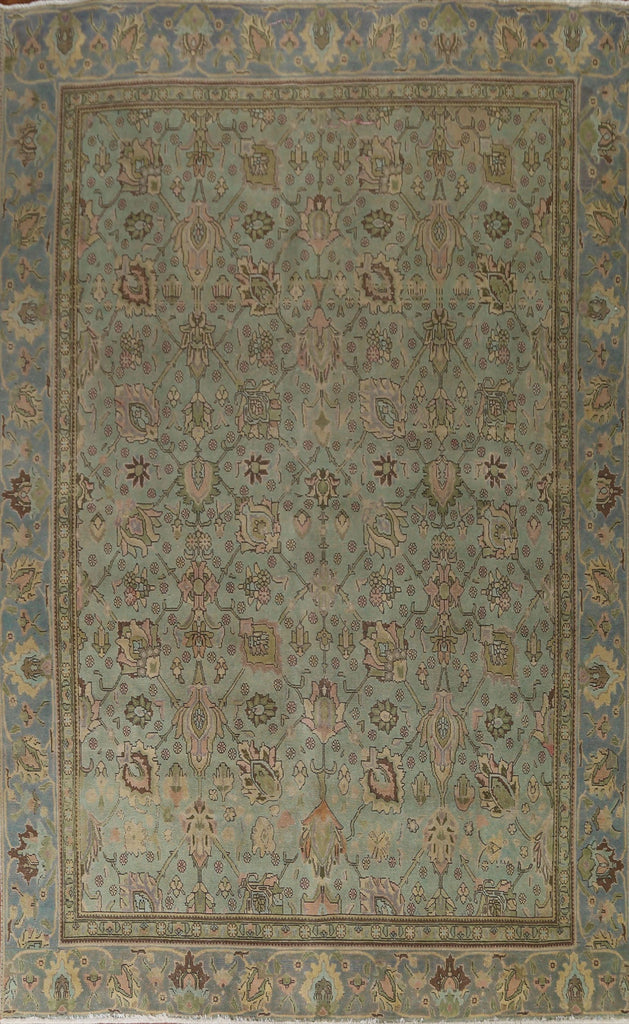 Distressed Over-Dyed Tabriz Persian Area Rug 9x12