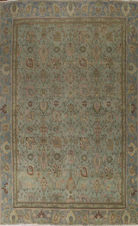 Distressed Over-Dyed Tabriz Persian Area Rug 9x12