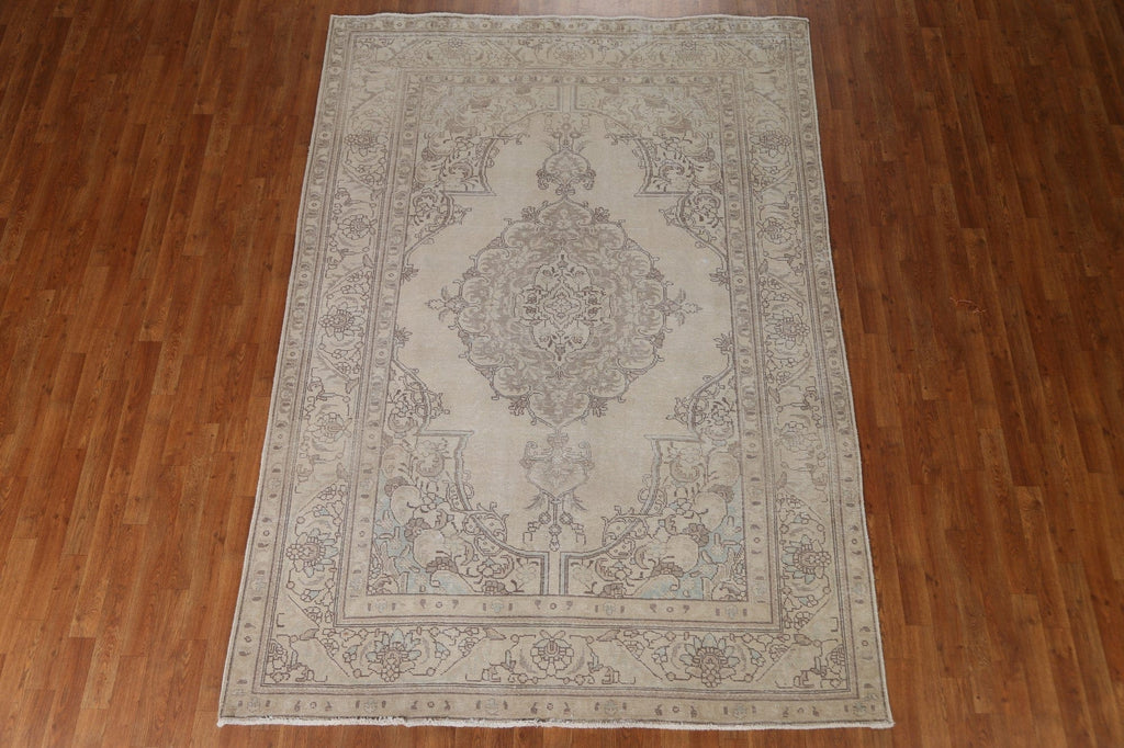 Distressed Tabriz Persian Area Rug 6x9