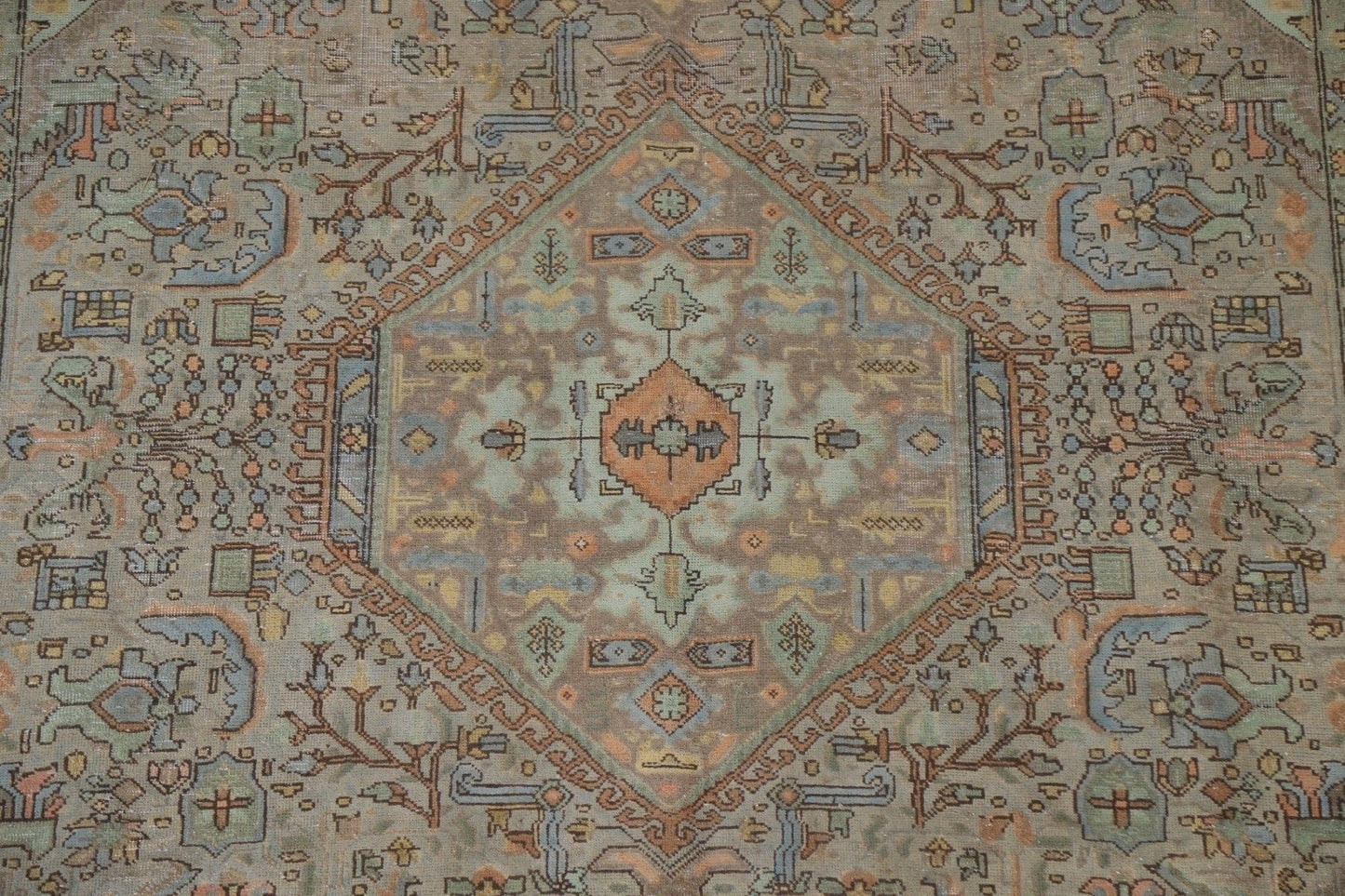 Distressed Over-Dyed Tabriz Persian Area Rug 7x10