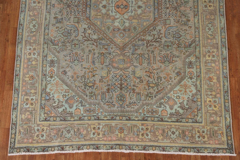 Distressed Over-Dyed Tabriz Persian Area Rug 7x10