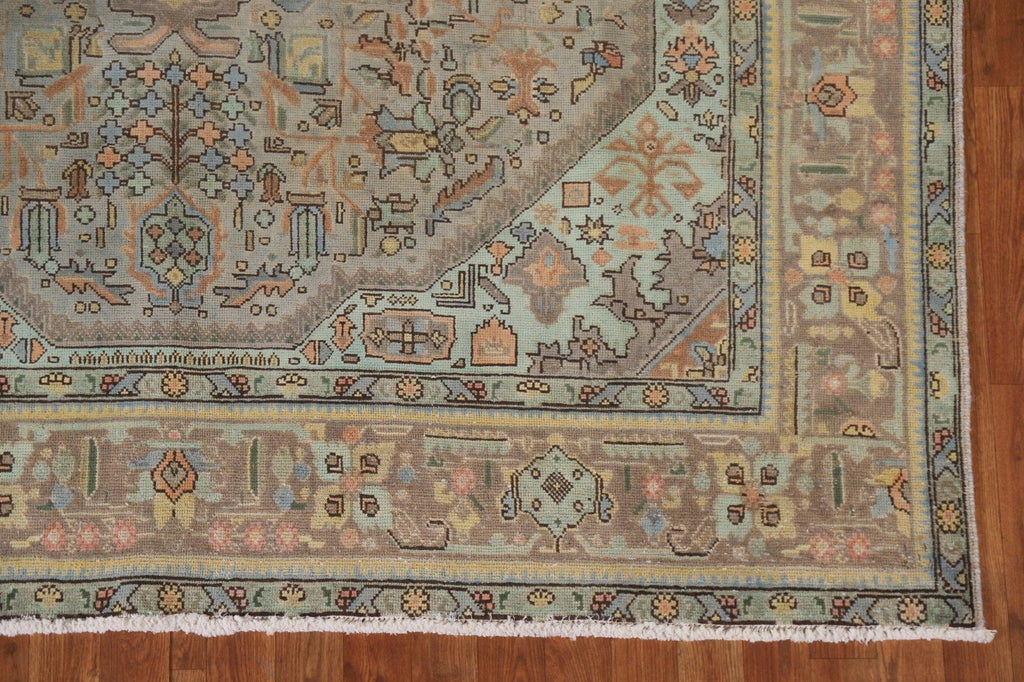 Distressed Over-Dyed Tabriz Persian Area Rug 7x10