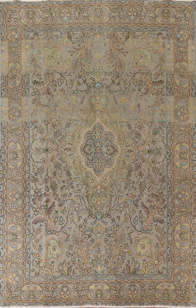 Distressed Over-Dyed Tabriz Persian Area Rug 8x12