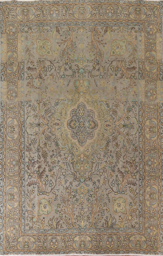 Distressed Over-Dyed Tabriz Persian Area Rug 8x12