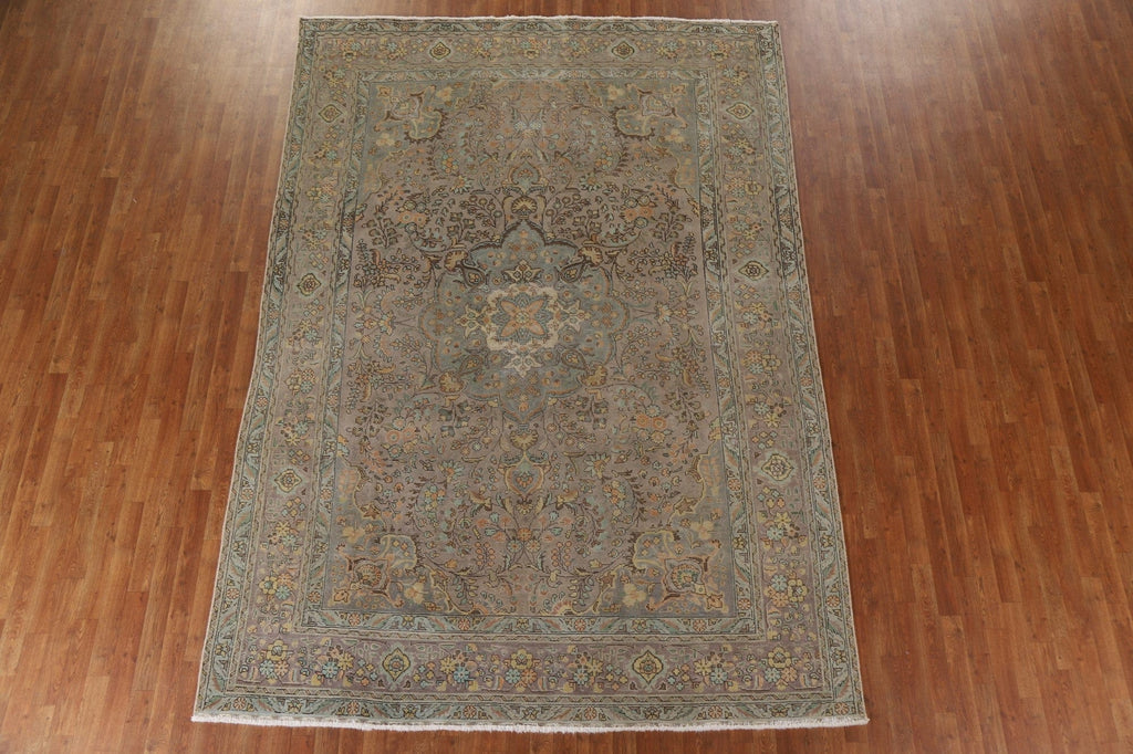 Distressed Tabriz Persian Area Rug 8x11