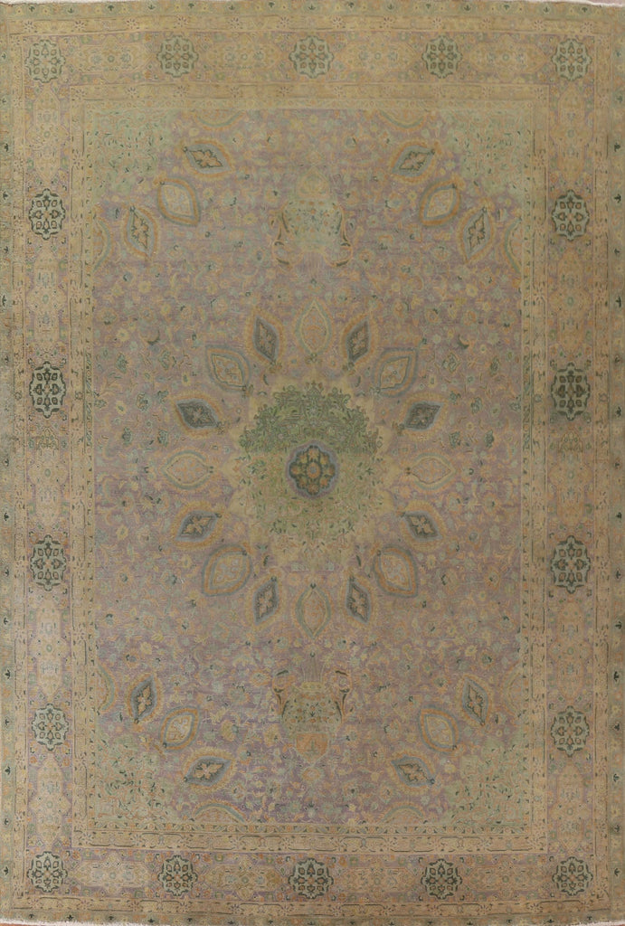 Over-Dyed Distressed Tabriz Persian Area Rug 10x13