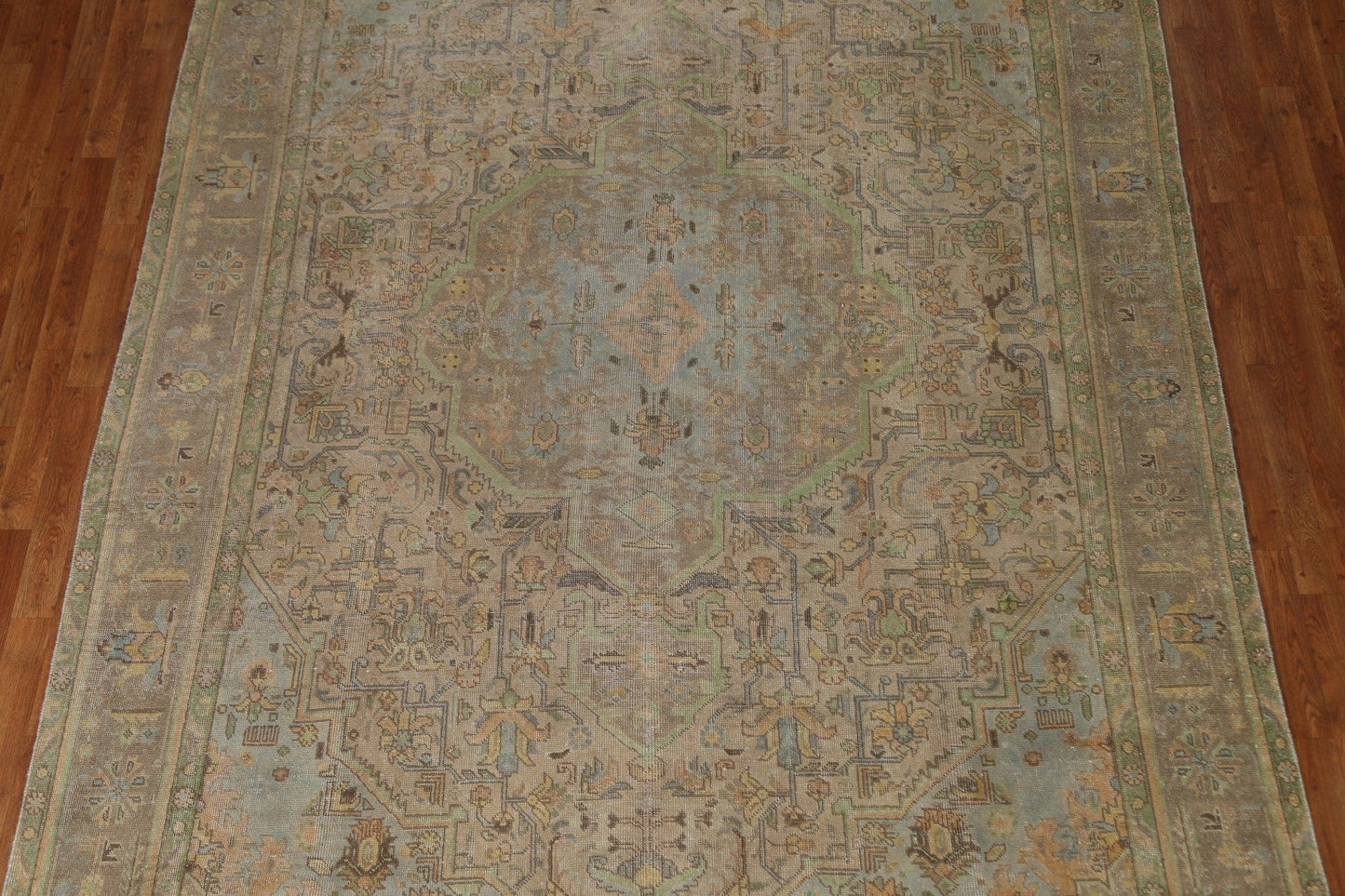 Distressed Geometric Tabriz Persian Area Rug 8x11