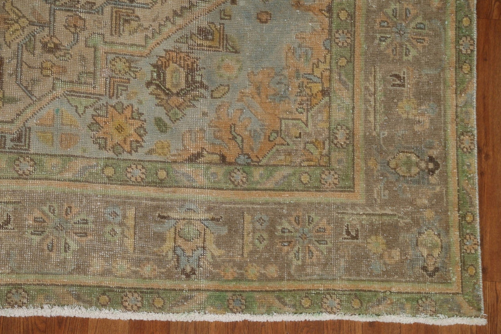 Distressed Geometric Tabriz Persian Area Rug 8x11