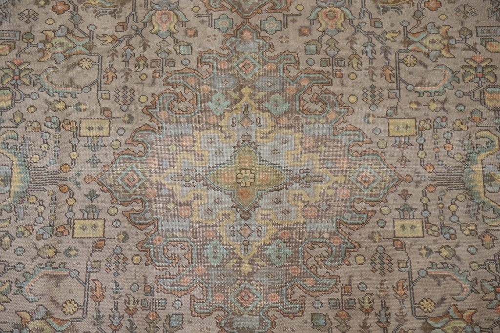 Distressed Geometric Tabriz Persian Area Rug 8x11