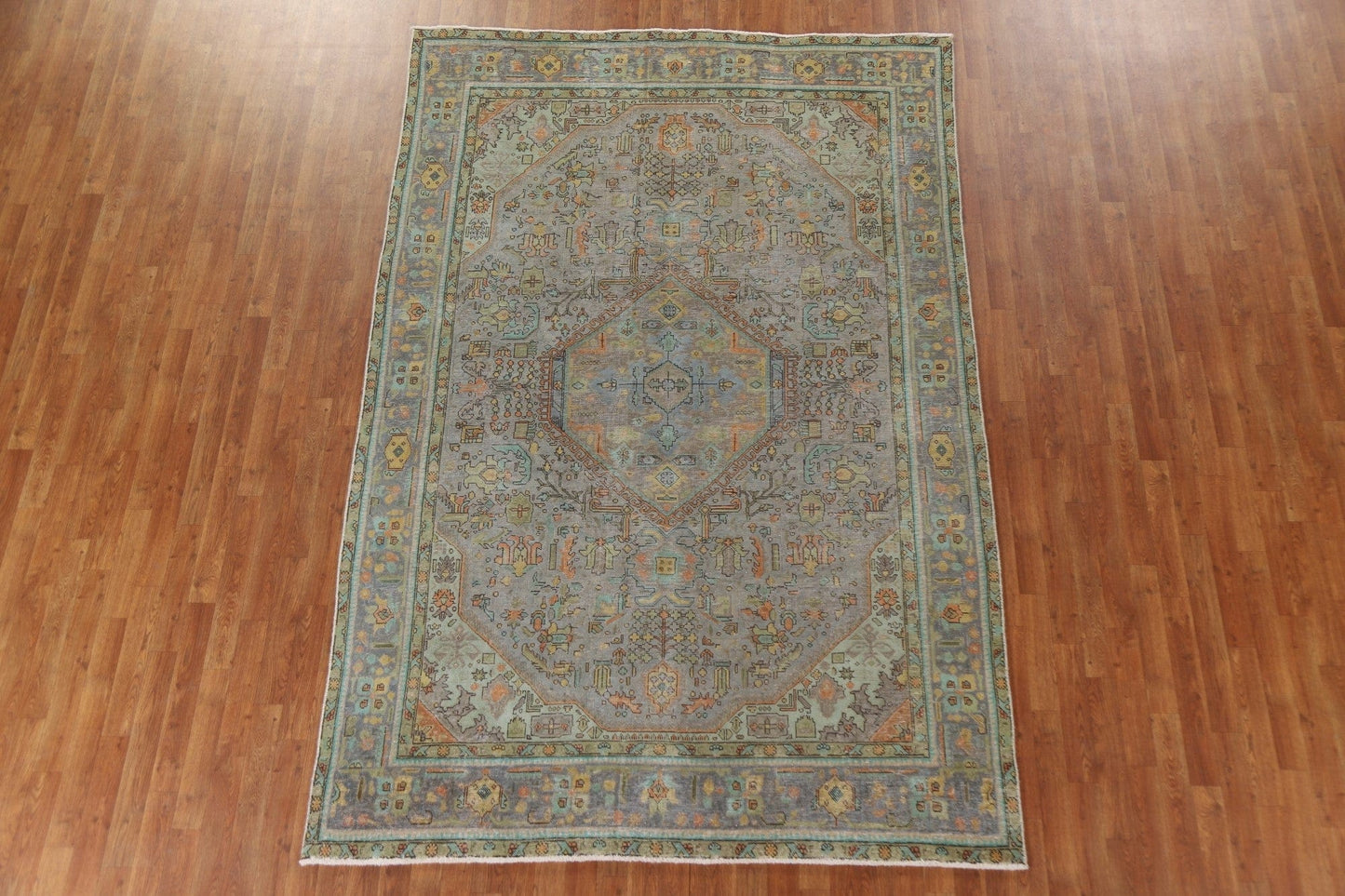 Distressed Over-Dyed Tabriz Persian Area Rug 6x10