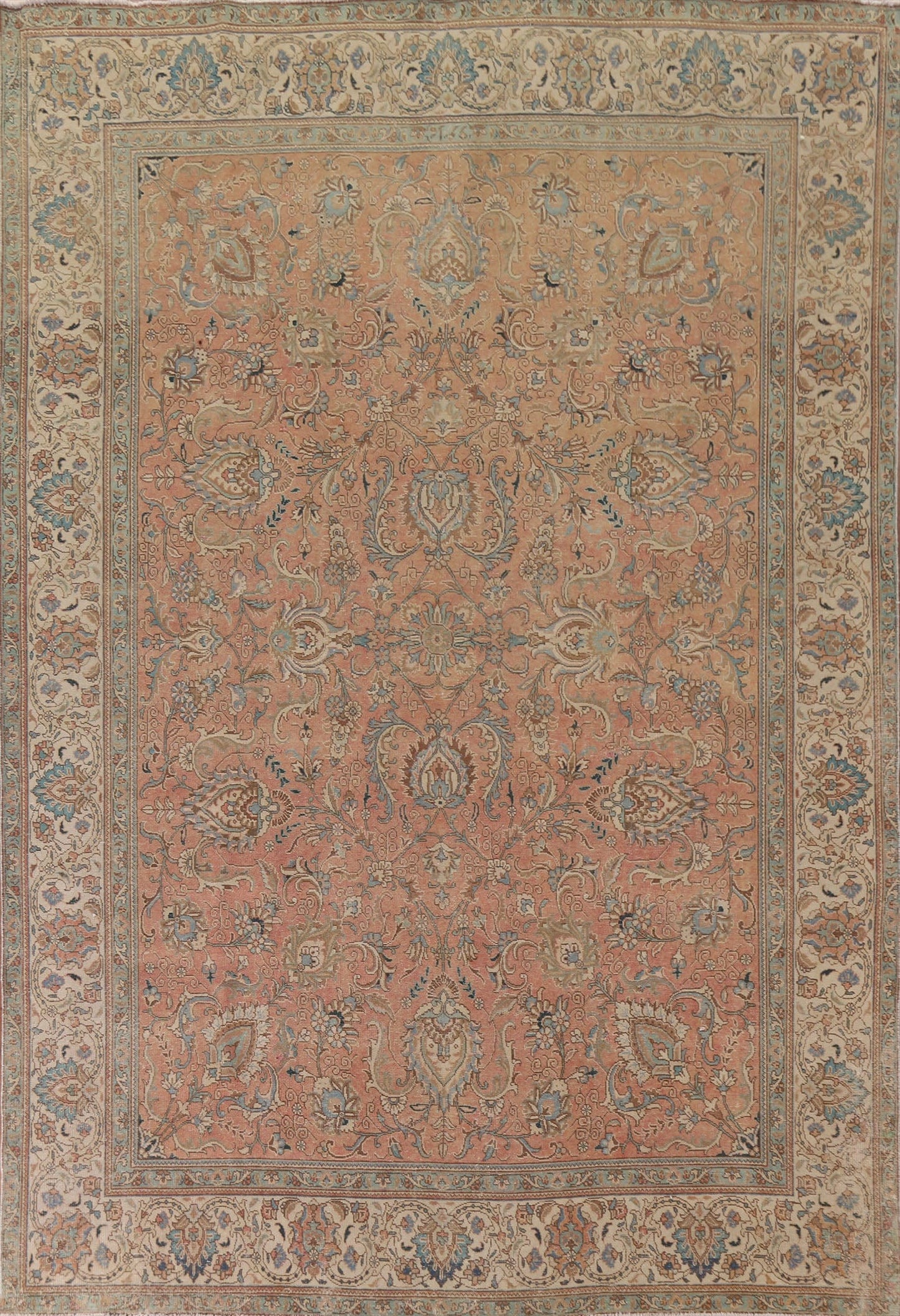 All-Over Floral Tabriz Persian Area Rug 10x12