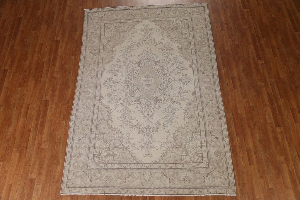 Distressed Tabriz Persian Area Rug 6x9