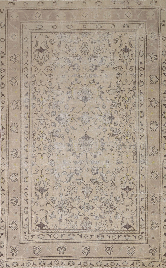 Distressed Tabriz Persian Area Rug 6x9