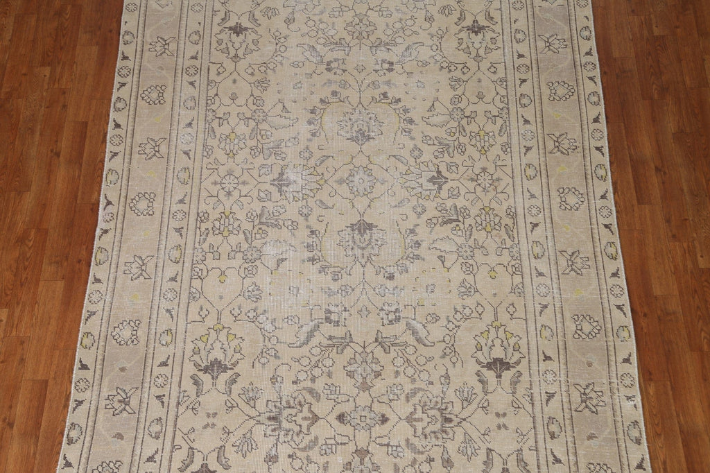 Distressed Tabriz Persian Area Rug 6x9