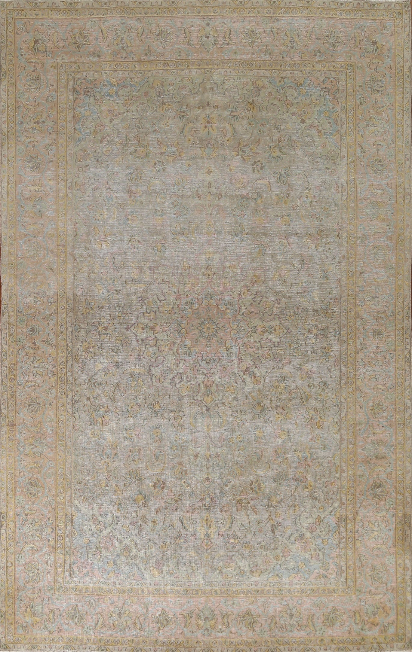 Antique Distressed Tabriz Persian Area Rug 7x10