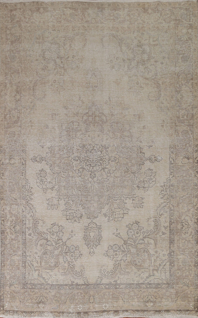 Distressed Tabriz Persian Area Rug 7x10