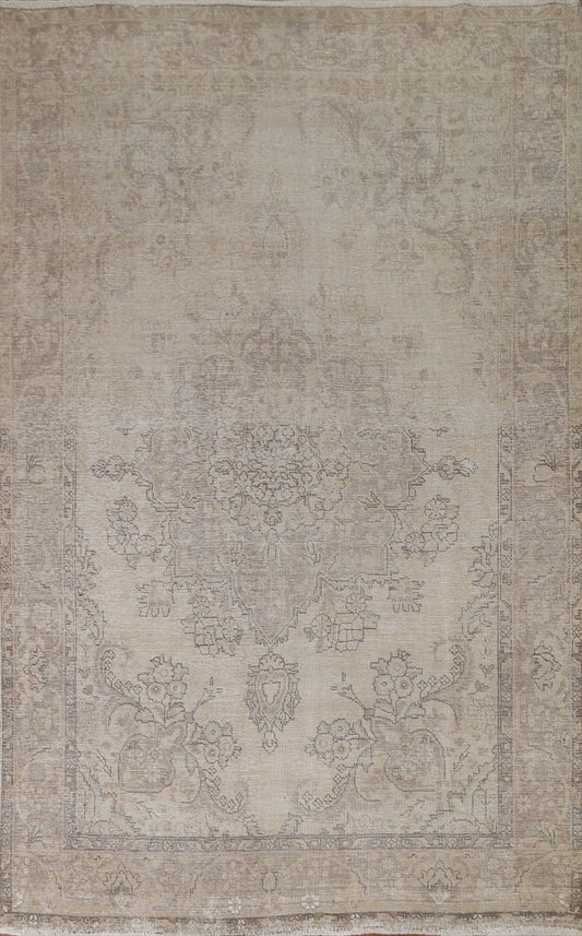 Distressed Tabriz Persian Area Rug 7x10