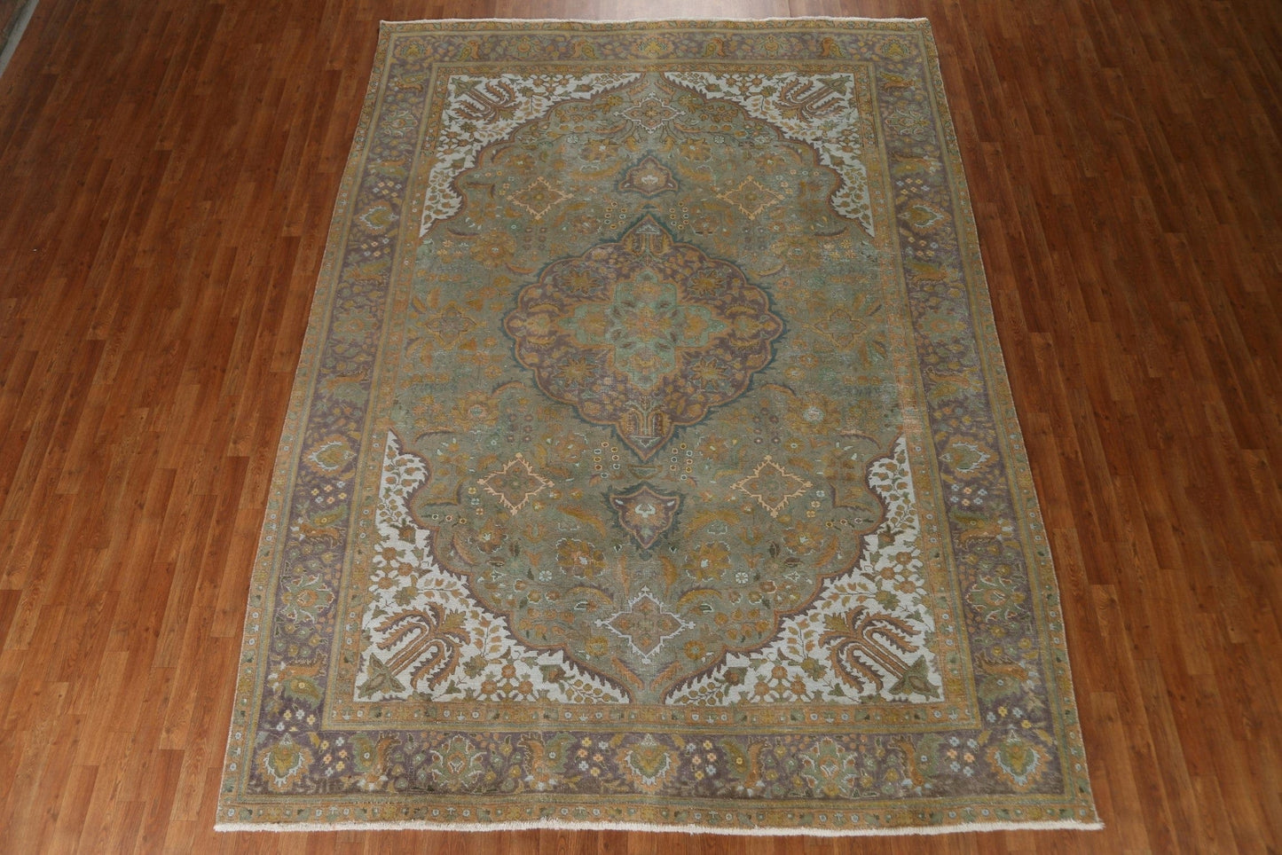 Distressed Over-Dyed Tabriz Persian Area Rug 9x12