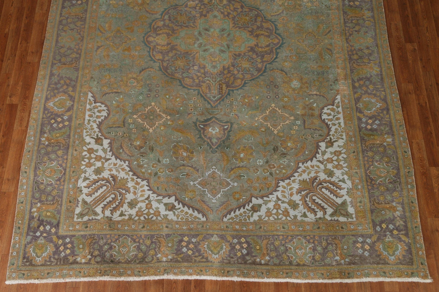 Distressed Over-Dyed Tabriz Persian Area Rug 9x12