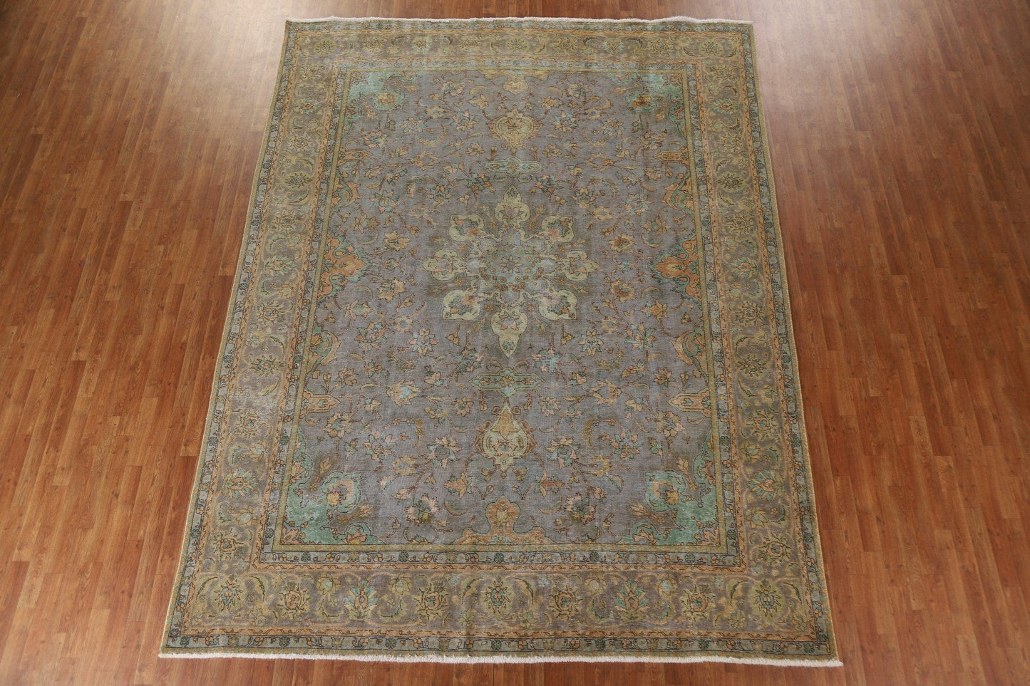 Distressed Over-Dyed Tabriz Persian Area Rug 10x12