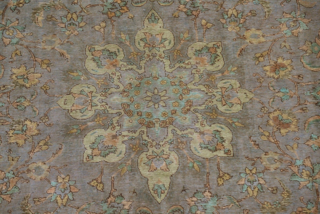 Distressed Over-Dyed Tabriz Persian Area Rug 10x12