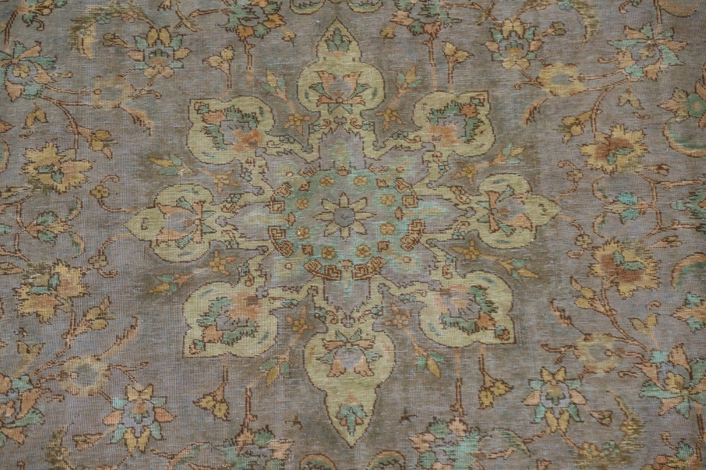 Distressed Over-Dyed Tabriz Persian Area Rug 10x12