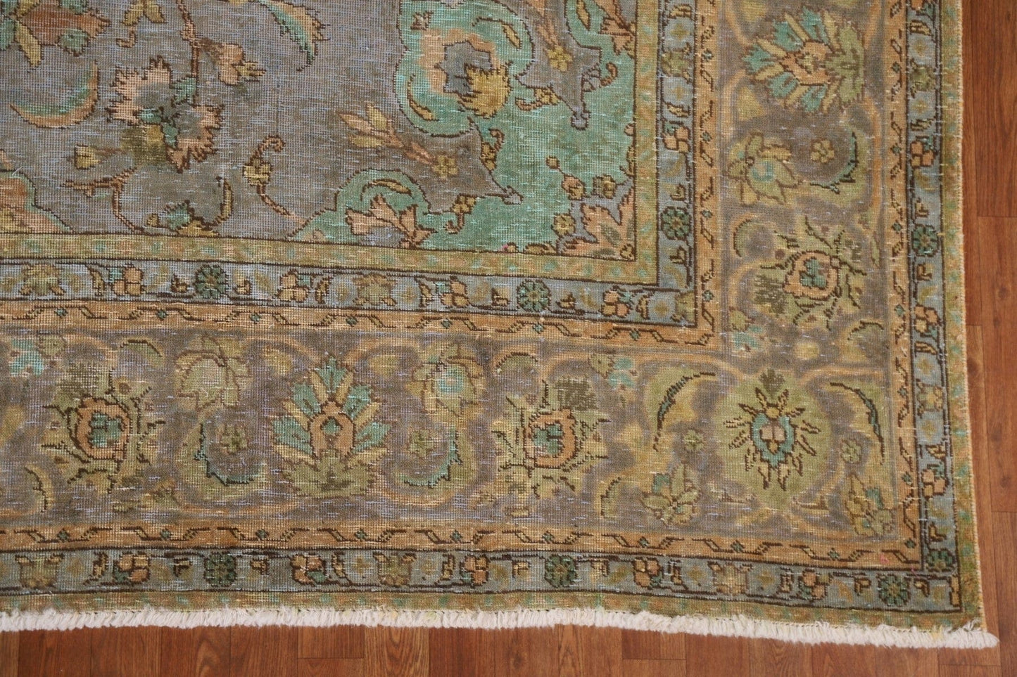 Distressed Over-Dyed Tabriz Persian Area Rug 10x12