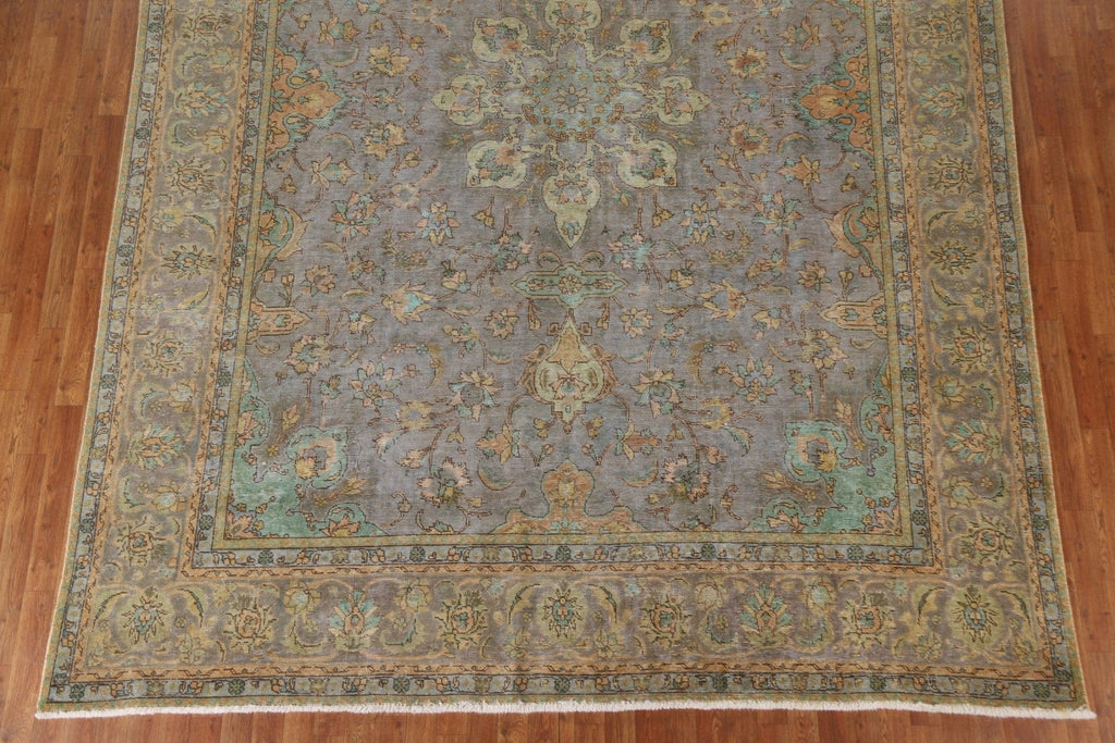 Distressed Over-Dyed Tabriz Persian Area Rug 10x12