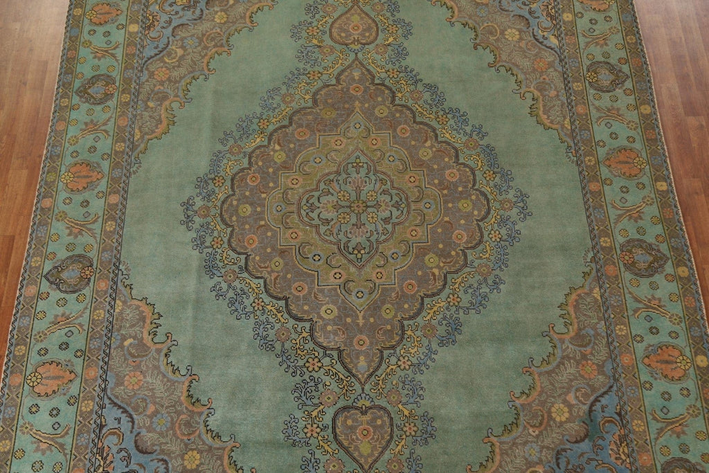 Distressed Over-Dyed Tabriz Persian Area Rug 10x13