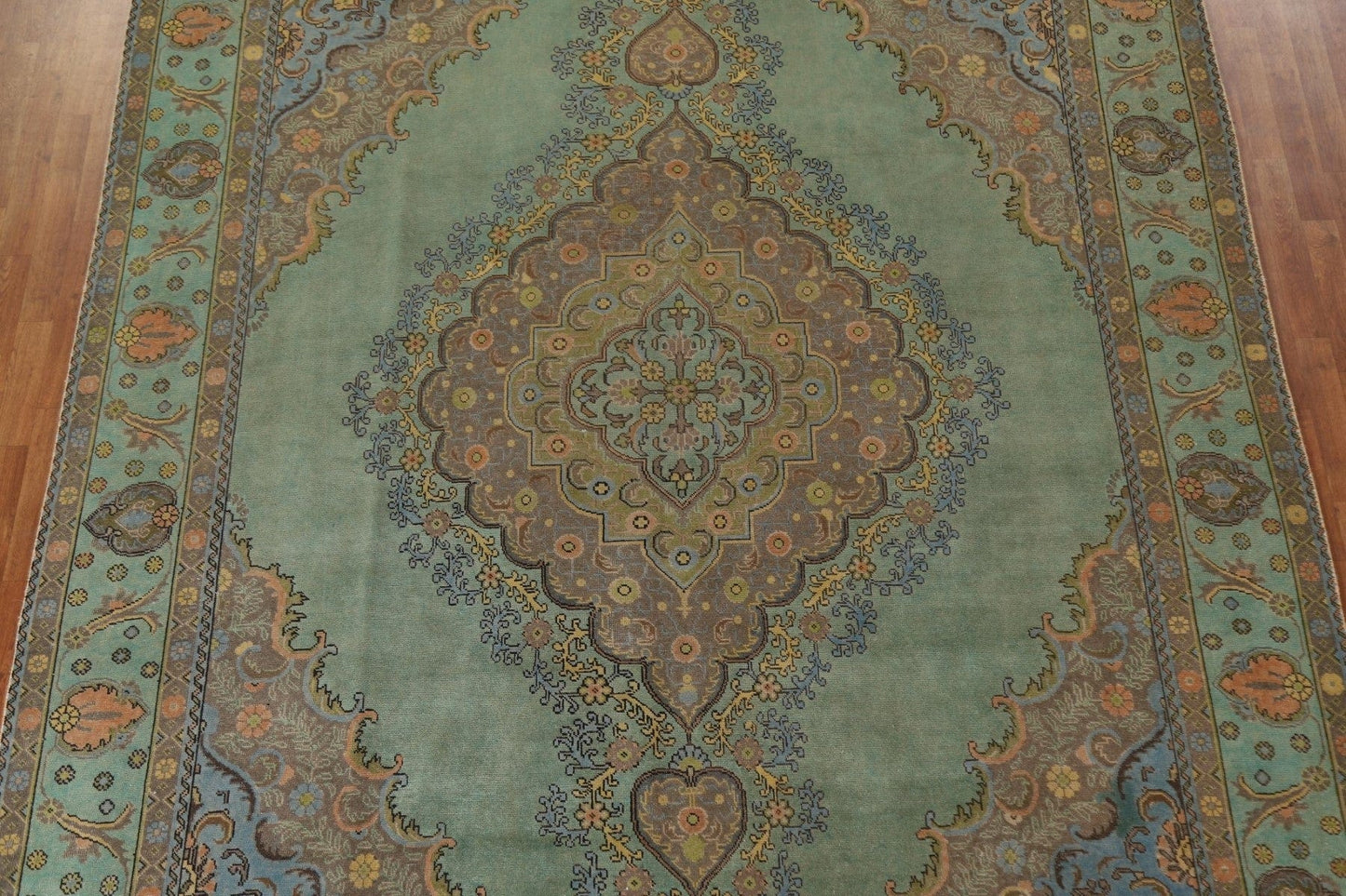 Distressed Over-Dyed Tabriz Persian Area Rug 10x13