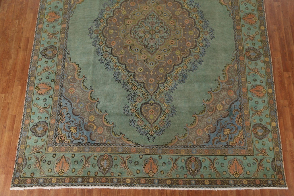 Distressed Over-Dyed Tabriz Persian Area Rug 10x13