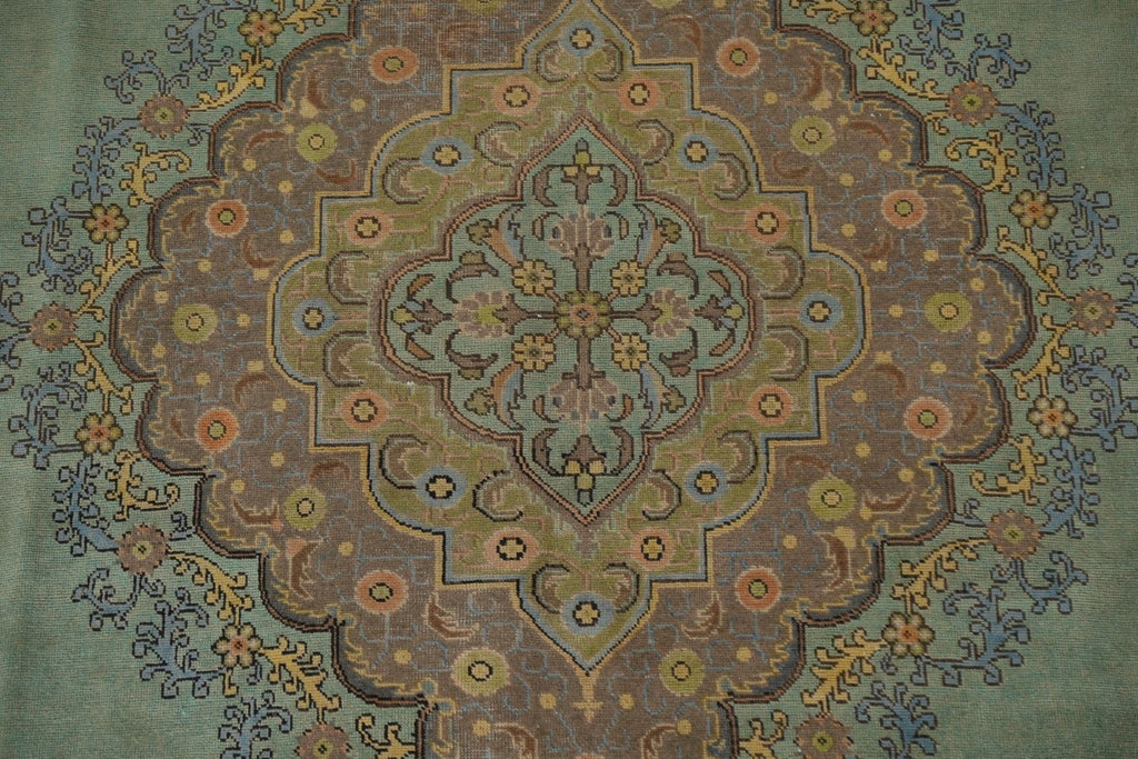 Distressed Over-Dyed Tabriz Persian Area Rug 10x13