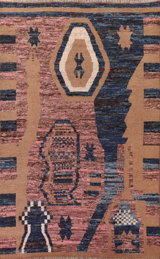 Pink Tribal Moroccan Area Rug 7x10