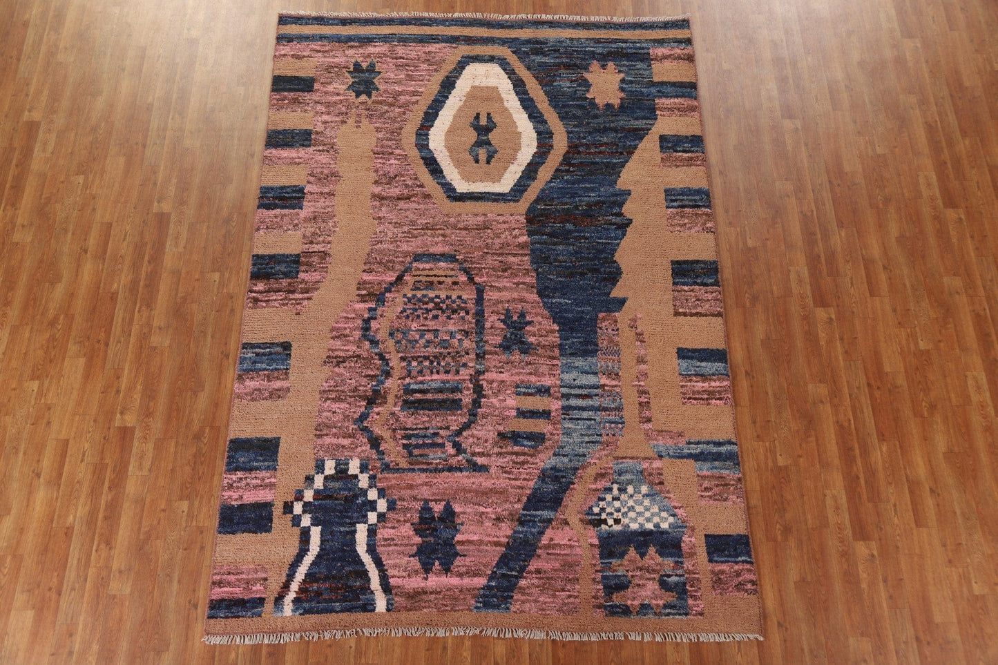 Pink Tribal Moroccan Area Rug 7x10