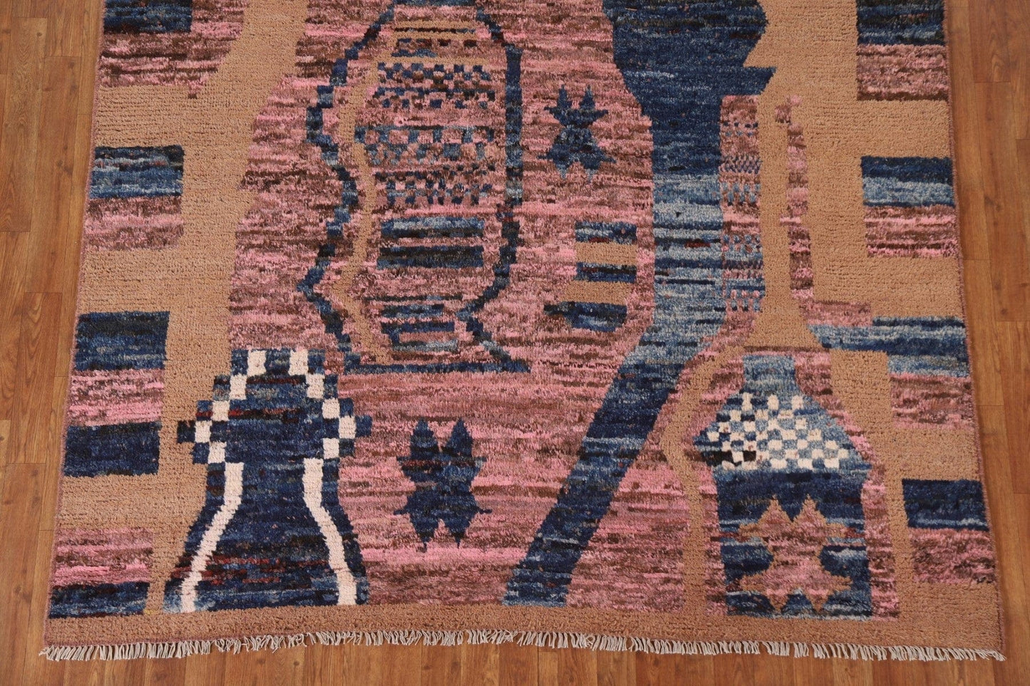 Pink Tribal Moroccan Area Rug 7x10