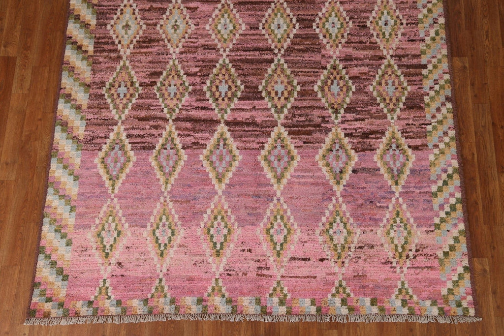 Pink Geometric Moroccan Area Rug 6x8